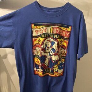 Toy Story 4 Shirt Mens Large Graphic Blue Woody Buzz Jessie Movie Pixar Disney